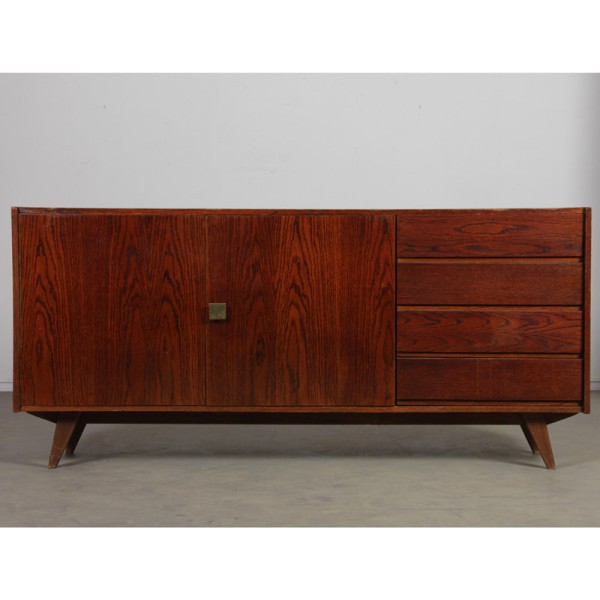 Large dark oak chest of drawers by Jiri Jiroutek, U-460, 1960s - 