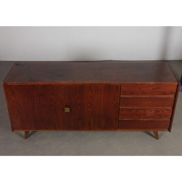 Large dark oak chest of drawers by Jiri Jiroutek, U-460, 1960s - 