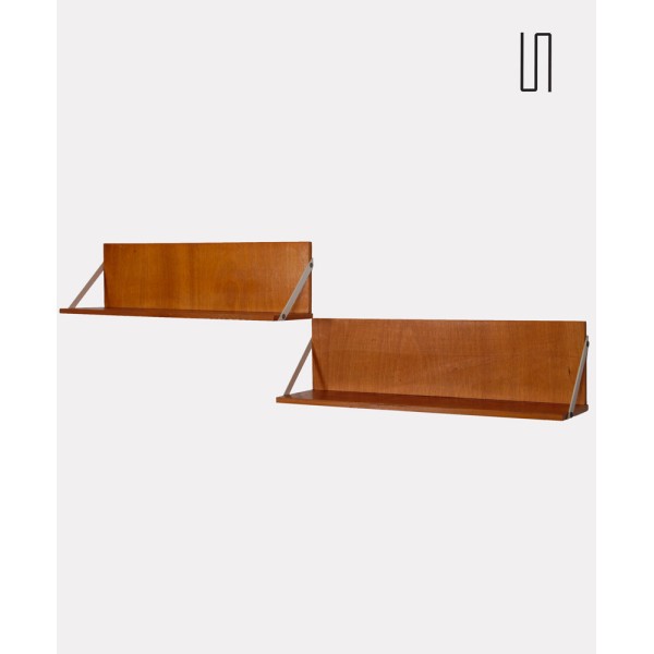 Pair of vintage wall shelves, Czech work, 1960s - Eastern Europe design