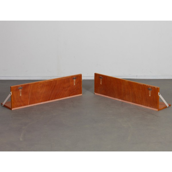 Pair of vintage wall shelves, Czech work, 1960s - Eastern Europe design