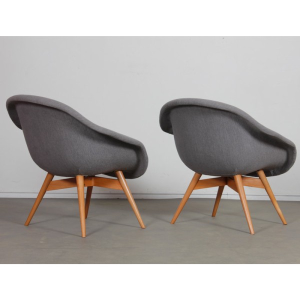 Pair of vintage armchairs by Miroslav Navratil, 1960s - Eastern Europe design