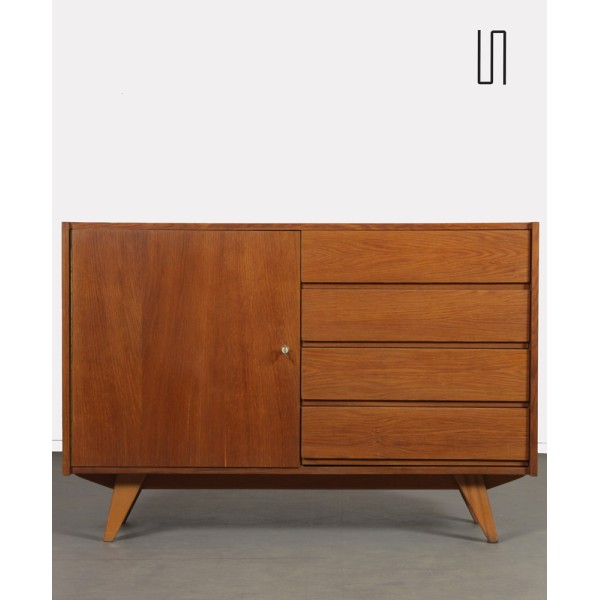 Vintage oak storage unit by Jiri Jiroutek, model U-458, 1960s - Eastern Europe design