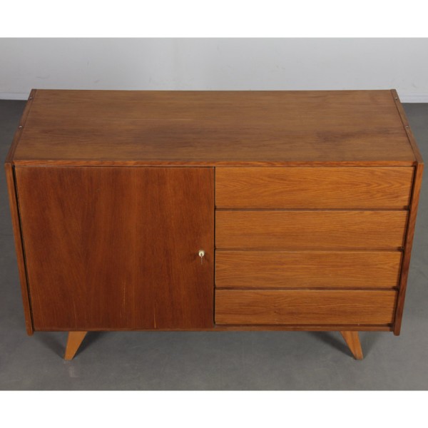 Vintage oak storage unit by Jiri Jiroutek, model U-458, 1960s - Eastern Europe design