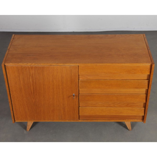 Vintage oak storage unit by Jiri Jiroutek, model U-458, 1960s - Eastern Europe design