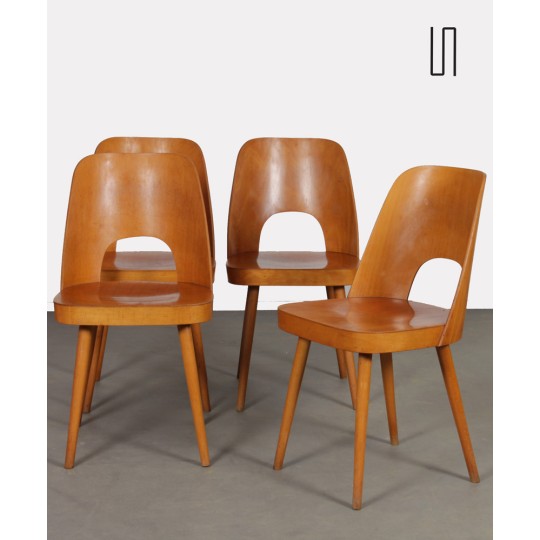 Suite de 4 chaises vintage par Oswald Haerdtl pour Ton, 1960 - Design d'Europe de l'Est