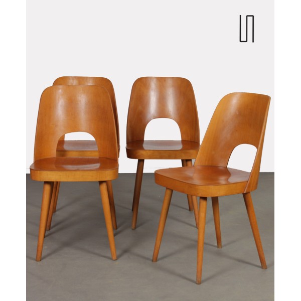 Suite of 4 vintage chairs by Oswald Haerdtl for Ton, 1960s - Eastern Europe design