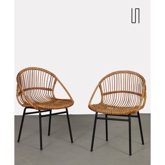 Pair of vintage armchairs by Jan Kalous for Uluv, 1960 - Eastern Europe design