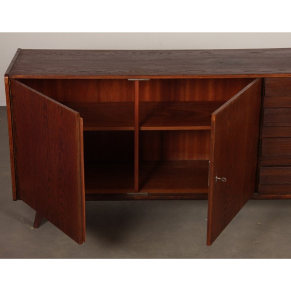 Large dark oak chest of drawers by Jiri Jiroutek, U-460, 1960s - 