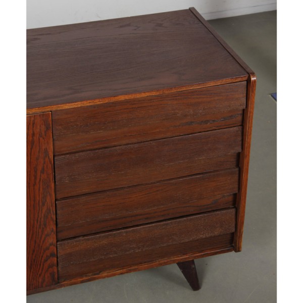 Large dark oak chest of drawers by Jiri Jiroutek, U-460, 1960s - 