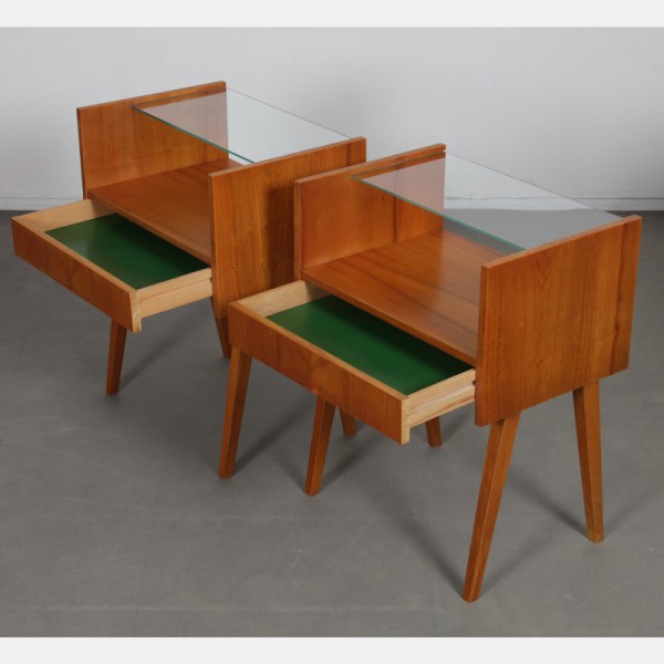 Paire de tables de nuit pour Zapadoslovenske Nabytkarske Zavody, 1960 - Design d'Europe de l'Est