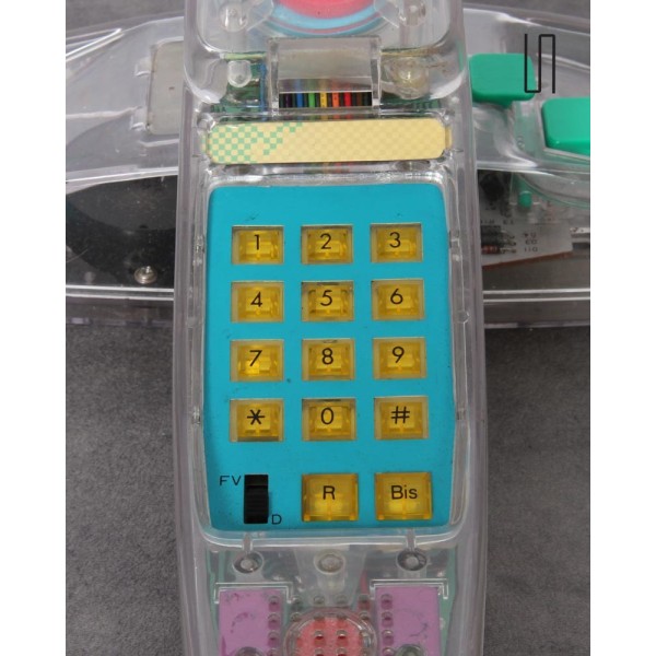 Transparent telephone from the brand Naf Naf, 1990s, french design