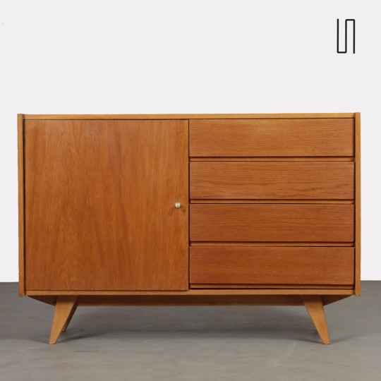 Vintage oak storage unit by Jiri Jiroutek, model U-458, 1960s