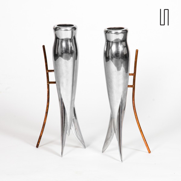 Pair of Sirène vases by Yamo for Techniland, 1989 - French design