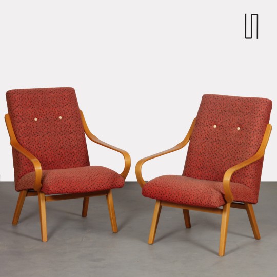 Paire de fauteuils par Jaroslav Smidek produits par Ton vers 1960 - Design d'Europe de l'Est