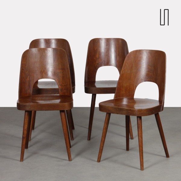 Suite of 4 vintage chairs by Oswald Haerdtl for Ton, 1960s - Eastern Europe design