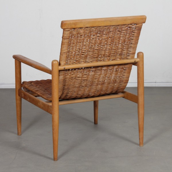 Vintage wicker chair edited by Uluv, 1960s - Eastern Europe design