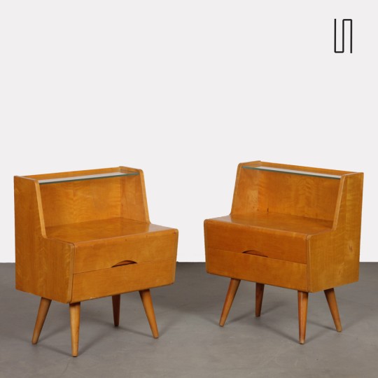 Pair of vintage nightstands dating from the 1960s - Eastern Europe design