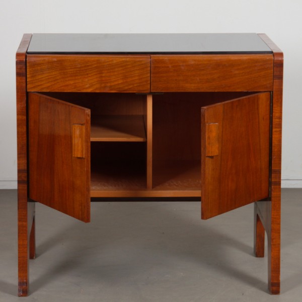 Commode en bois et opaline des années 1960 - 