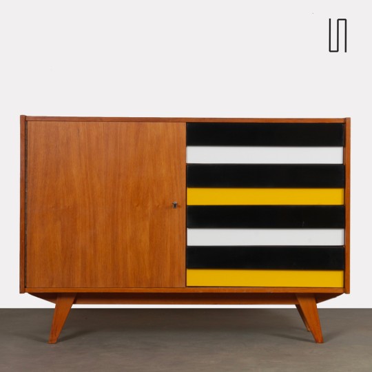 Vintage oak chest of drawers by Jiri Jiroutek, model U-458, 1960s - 