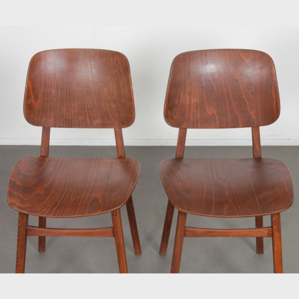 Suite of 4 chairs produced by Ton, 1960 - Eastern Europe design