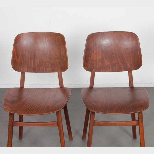 Suite of 4 chairs produced by Ton, 1960 - Eastern Europe design