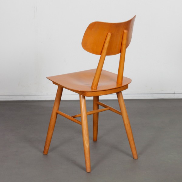 Suite de 3 chaises en bois produites par Ton, 1960 - Design d'Europe de l'Est