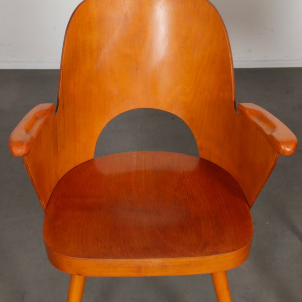 Set of 3 wooden armchairs by Lubomir Hofmann for Ton, 1960s - 