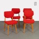 Lot de 4 chaises vintage en bois et en tissu, 1960 - Design d'Europe de l'Est
