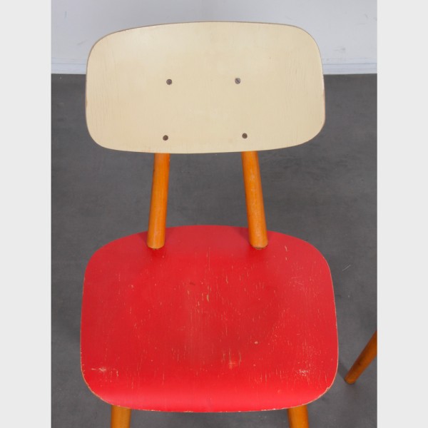 Pair of vintage wooden chairs by Ton, 1960 - Eastern Europe design