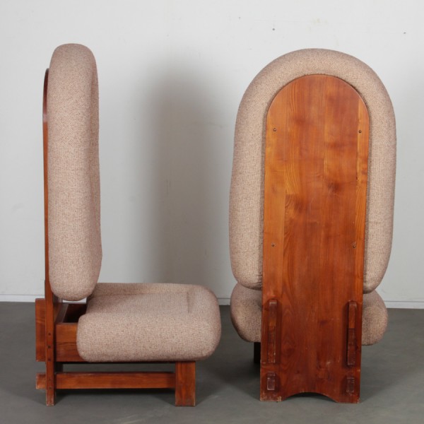 Pair of 1970s high armchairs - 