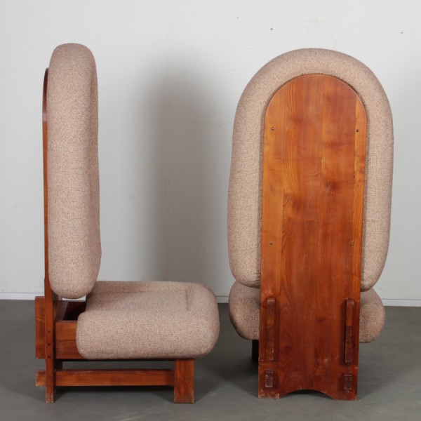 Paire de fauteuils hauts des années 1970 - 