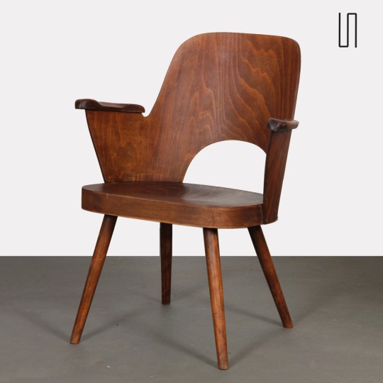 Wooden armchair by Lubomir Hofmann for Ton, 1960s - 