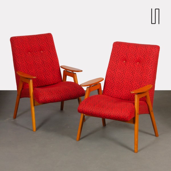 Pair of armchairs by Jaroslav Smidek produced by Ton around 1960 - Eastern Europe design