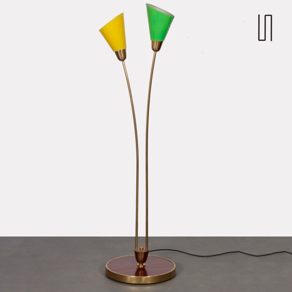 Vintage metal floor lamp, Czech manufacture, 1960s - Eastern Europe design