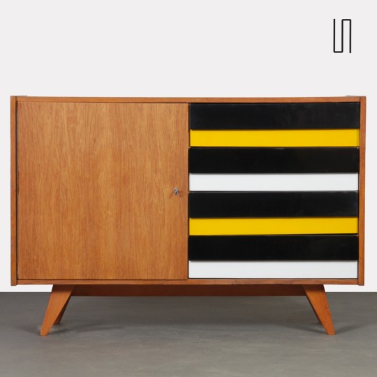 Vintage oak chest of drawers by Jiri Jiroutek, model U-458, 1960s - 