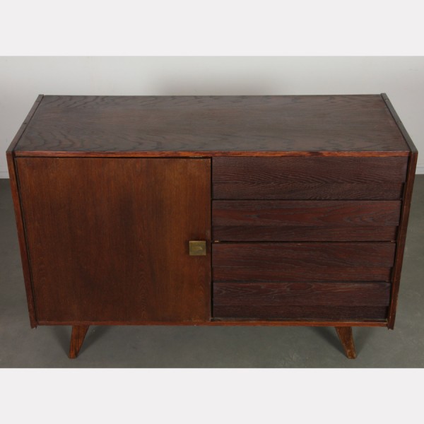 Vintage stained oak chest of drawers model U-458 by Jiri Jiroutek, 1960s - Eastern Europe design