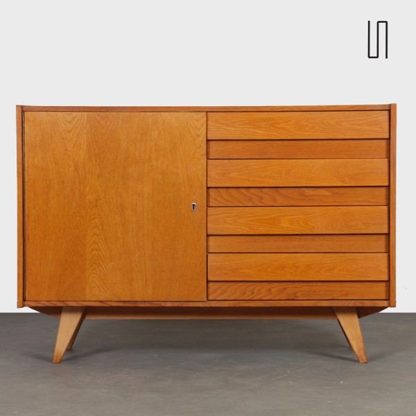 Vintage oak storage unit by Jiri Jiroutek, model U-458, 1960s - Eastern Europe design