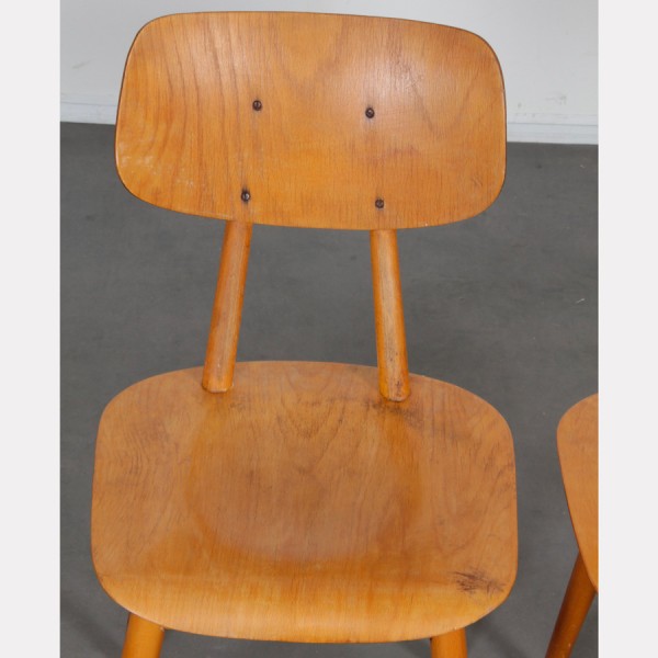 Pair of 2 wooden chairs produced by Ton, 1960s - Eastern Europe design