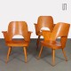 Set of 3 wooden armchairs by Lubomir Hofmann for Ton, 1960s - 