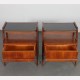 Pair of nightstands in wood and glass, published by Jitona, 1960s - Eastern Europe design