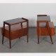 Pair of nightstands in wood and glass, published by Jitona, 1960s - Eastern Europe design