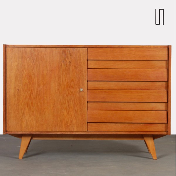 Vintage oak storage unit by Jiri Jiroutek, model U-458, 1960s - Eastern Europe design