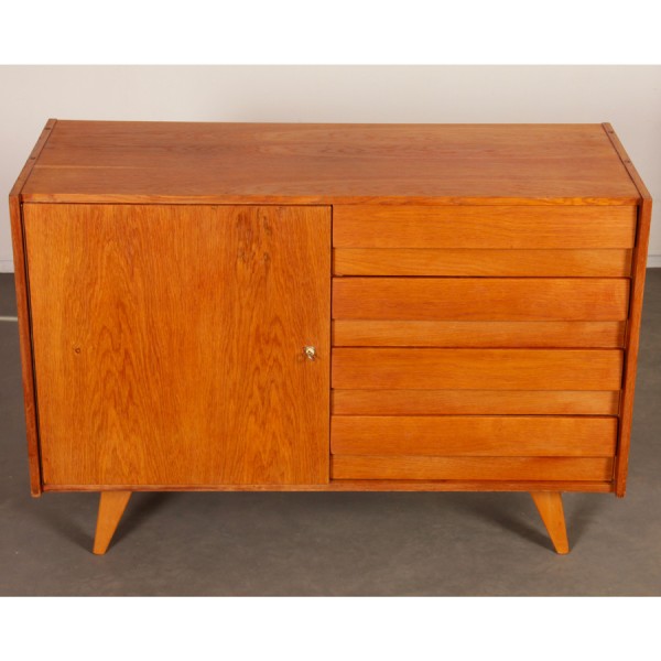 Vintage oak storage unit by Jiri Jiroutek, model U-458, 1960s - Eastern Europe design