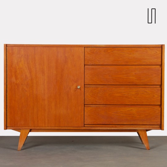 Vintage oak storage unit by Jiri Jiroutek, model U-458, 1960s - Eastern Europe design