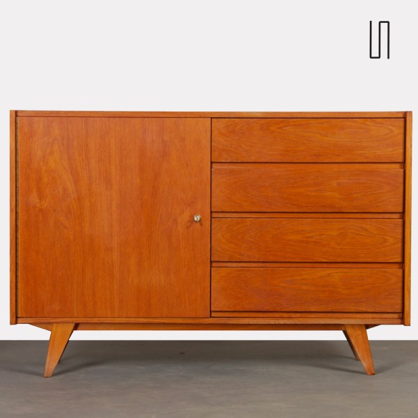 Vintage oak storage unit by Jiri Jiroutek, model U-458, 1960s - Eastern Europe design