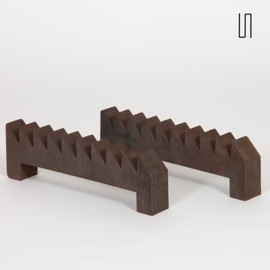 Firedog andirons by Jean-Michel Wilmotte, 1987 - 