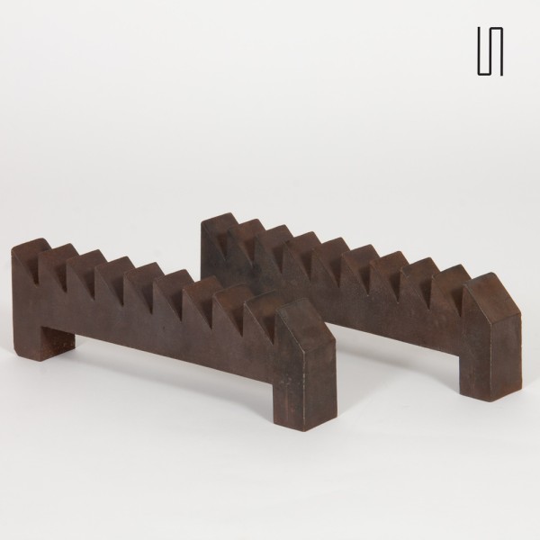 Chenets Firedog par Jean-Michel Wilmotte, 1987 - 