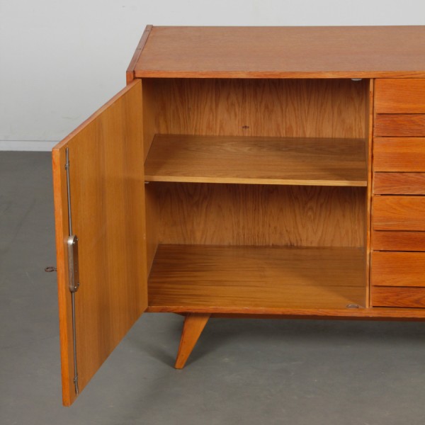 Vintage oak storage unit by Jiri Jiroutek, model U-458, 1960s - Eastern Europe design