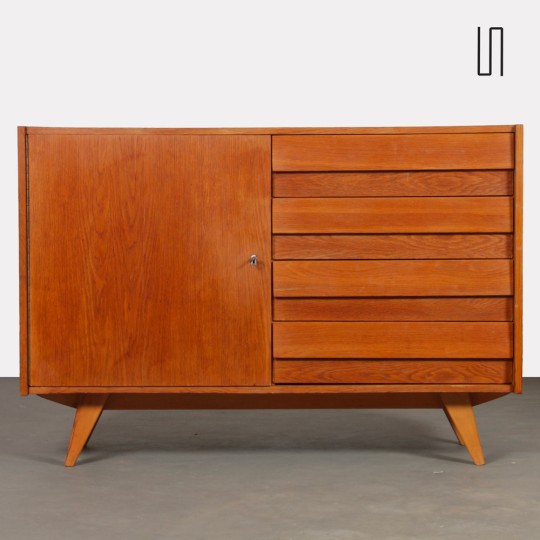 Rangement vintage en chêne par Jiri Jiroutek, modèle U-458, 1960 - Design d'Europe de l'Est