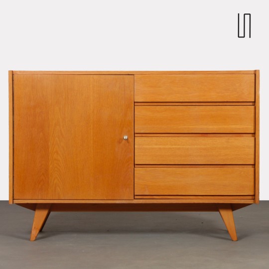 Vintage oak storage unit by Jiri Jiroutek, model U-458, 1960s - Eastern Europe design